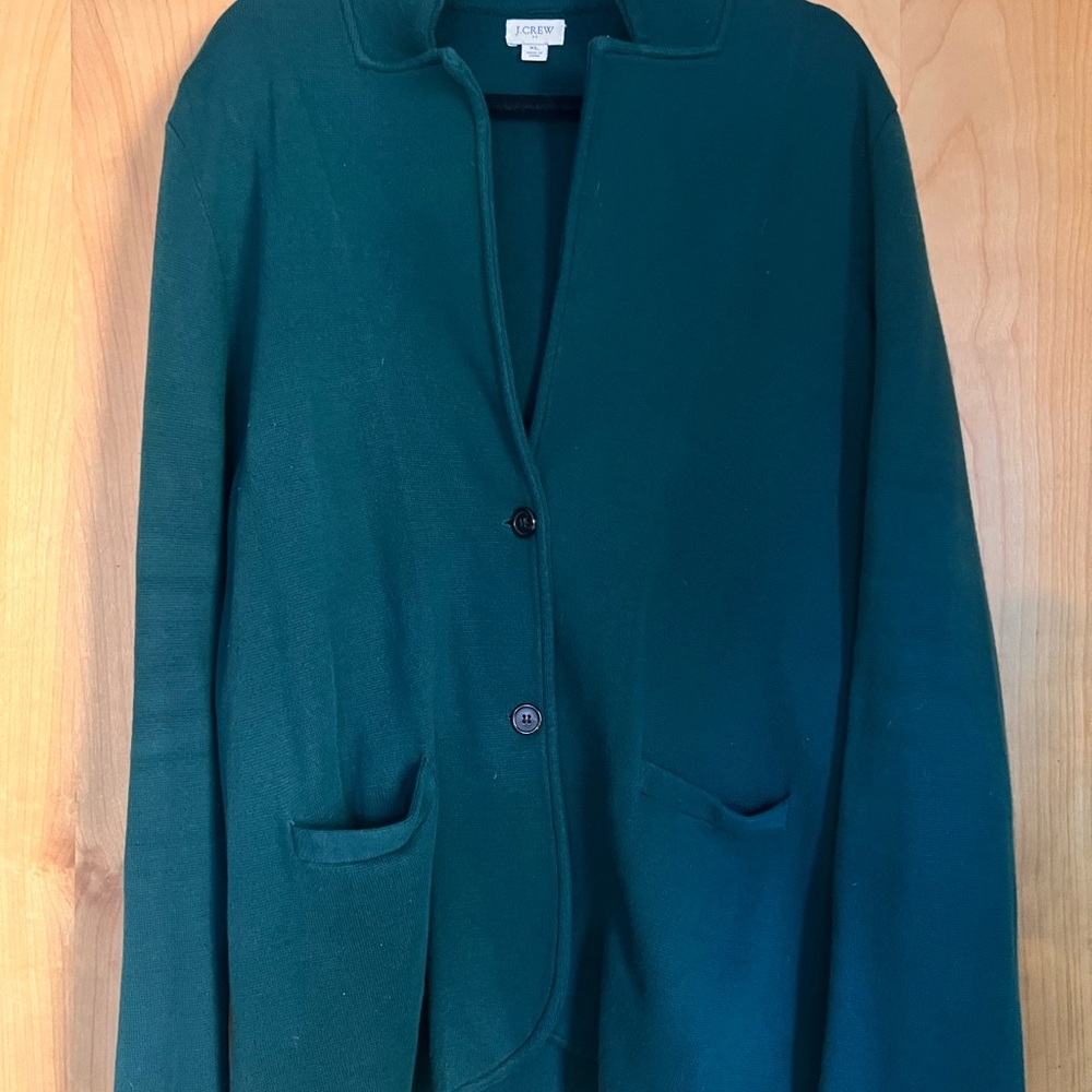 J. Crew Factory Women's Pine Green Sweater Blazer
